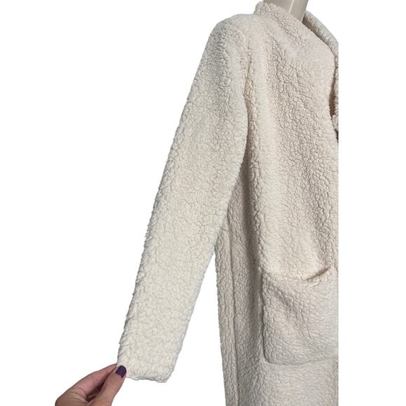 NSF Toni Teddy Faux Fur Long Duster Coat in Ivory Size M - Picture 12 of 14